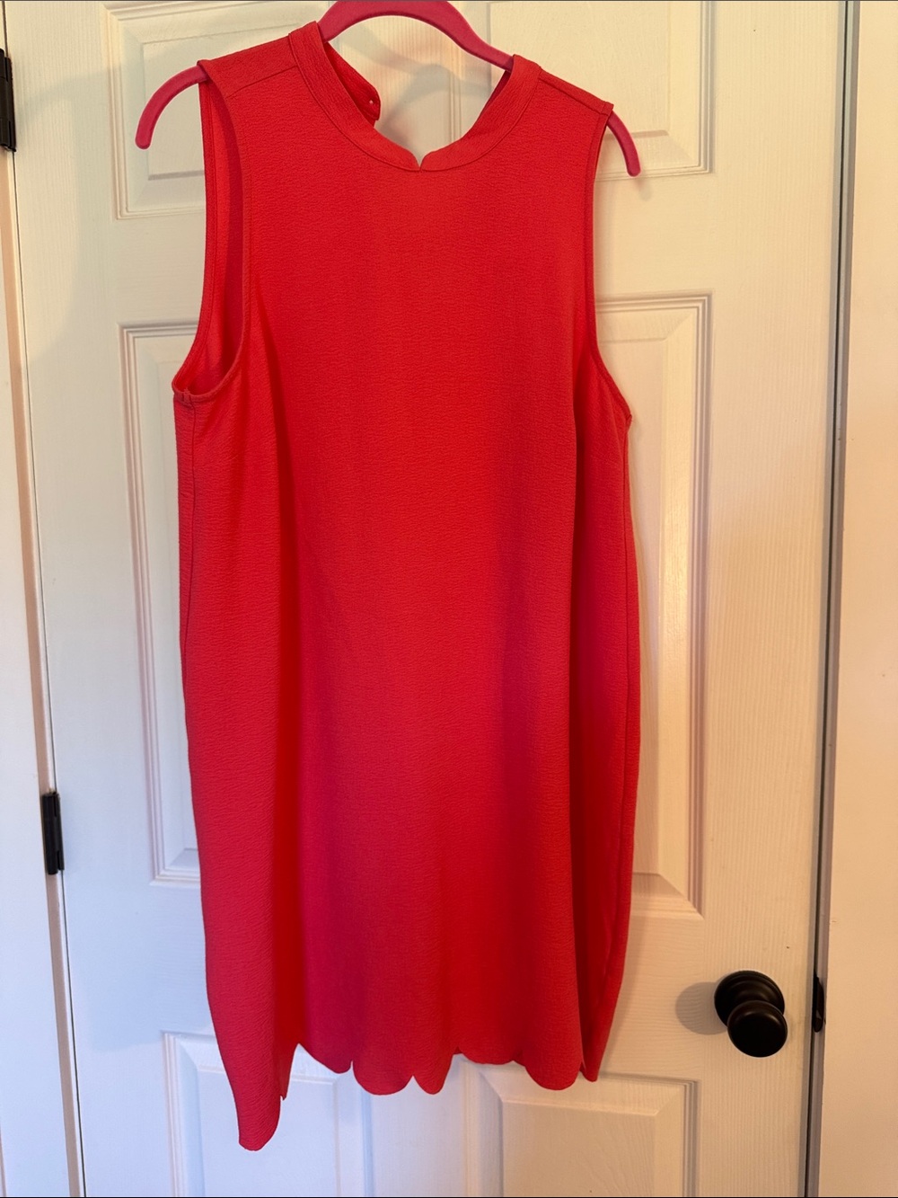 Mud Pie Sleeveless Coral Scallop-Hem Women's Dress